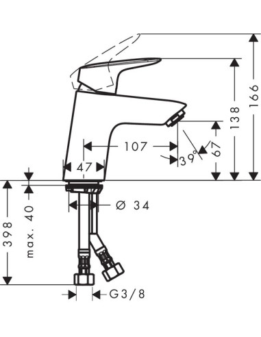 Hansgrohe izlietnes jaucējkrāns Logis 71077000