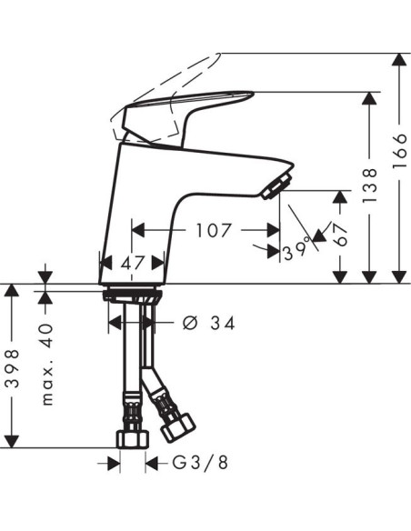 Hansgrohe izlietnes jaucējkrāns Logis 71077000