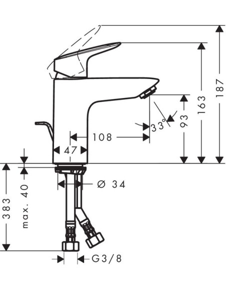 Hansgrohe izlietnes jaucējkrāns Logis 71100000