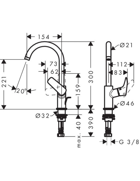 Hansgrohe izlietnes jaucējkrāns Logis 71130000