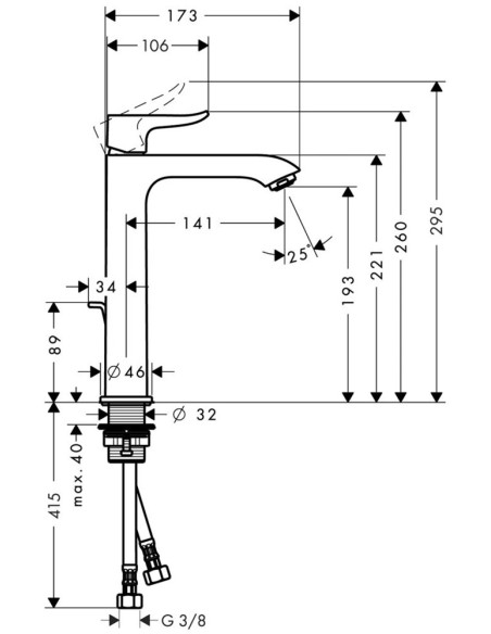 Hansgrohe izlietnes jaucējkrāns Metris 31183000