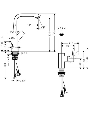 Hansgrohe izlietnes jaucējkrāns Metris 31087000