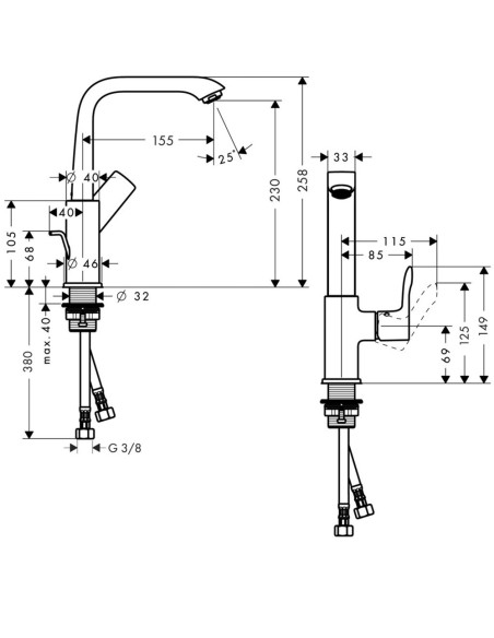 Hansgrohe izlietnes jaucējkrāns Metris 31087000