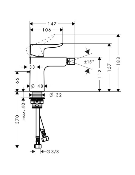 Hansgrohe bidē jaucējkrāns Metris 31280000