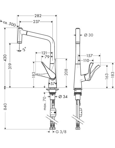 Hansgrohe virtuves jaucējkrāns Metris 14820000