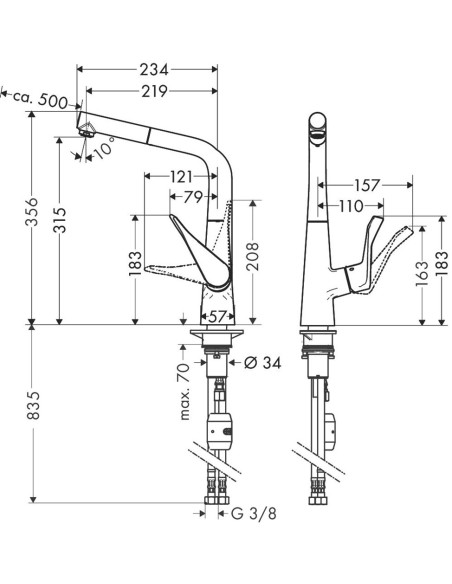 Hansgrohe virtuves jaucējkrāns Metris 14821000