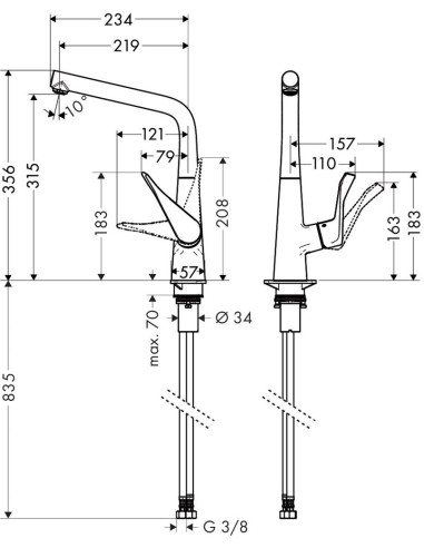 Hansgrohe virtuves jaucējkrāns Metris 14822000