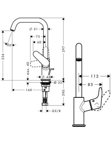 Hansgrohe izlietnes jaucējkrāns Focus 31609000