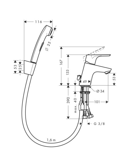 Hansgrohe izlietnes jaucējkrāns Focus E2 31926000