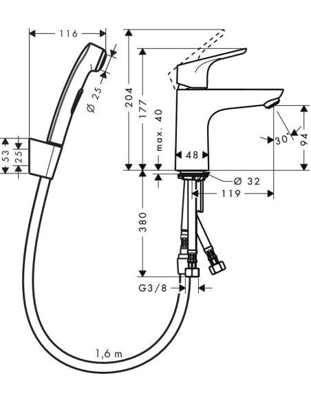 Hansgrohe izlietnes jaucējkrāns Focus 31927000