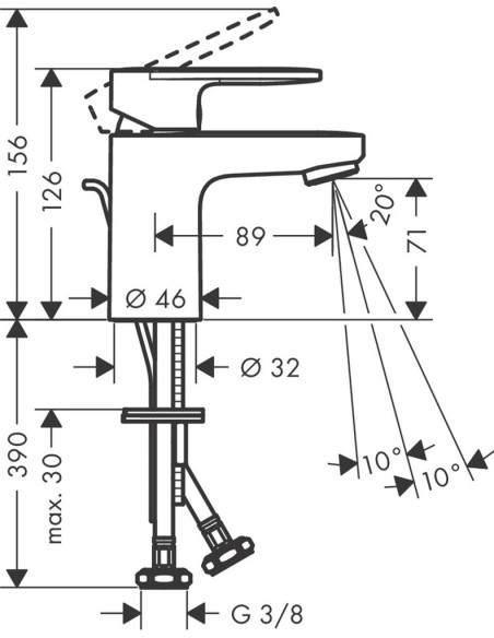 Vernis Blend 70 izlietnes maisītājs, ar pop-up, hroms
