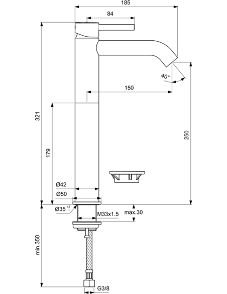 Ideal Standard izlietnes jaucējkrāns Ceraline BC269AA