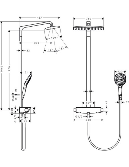 Hansgrohe dušas komplekts Raindance Select E 360 27112400