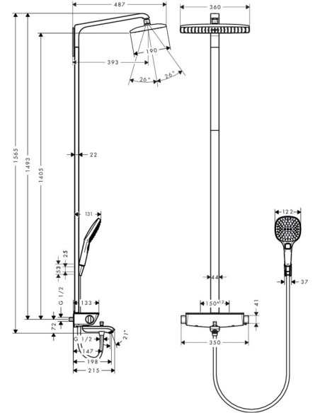 Hansgrohe dušas komplekts Raindance Select E 360 27113400