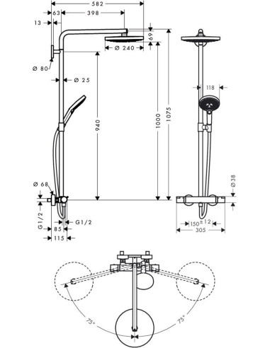 Hansgrohe dušas komplekts Raindance Select S...