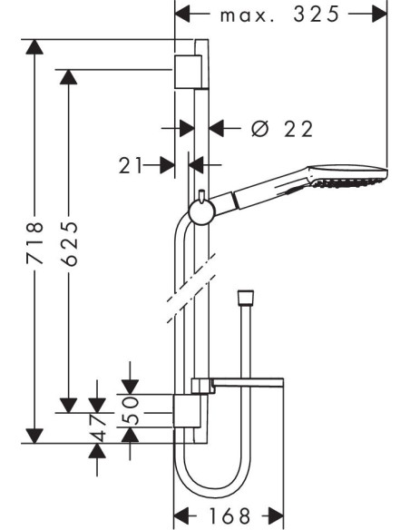 Hansgrohe dušas komplekts Raindance Select E 120 26620000