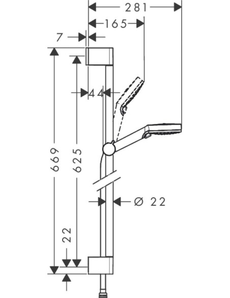 Hansgrohe dušas komplekts Crometta Vario 650 26532400
