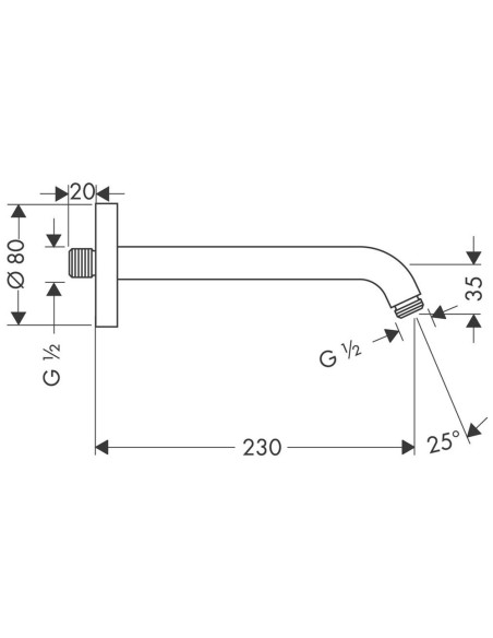 Hansgrohe kronšteins augšējai dušai 27412000