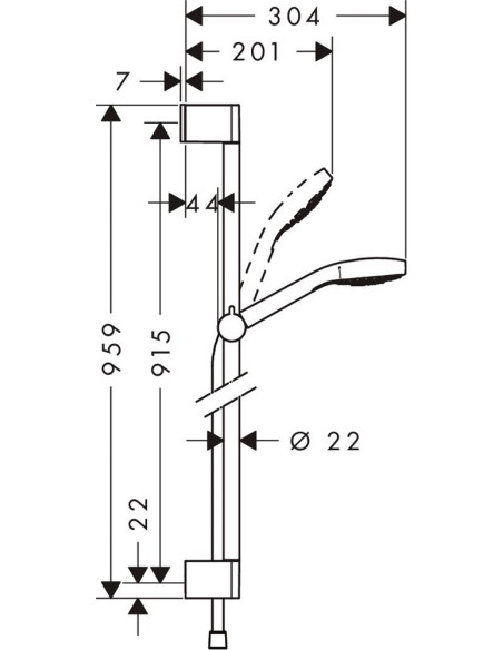Hansgrohe dušas komplekts Croma Select E Multi 26590400