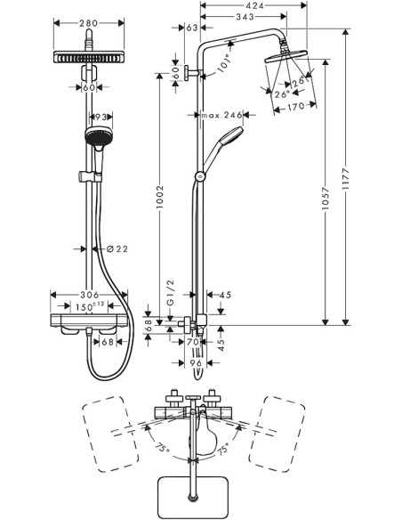Grohe rokas duša Rainshower Icon 27630000