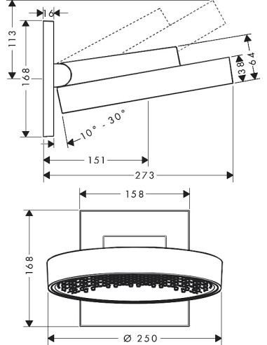 Hansgrohe augšējā duša Rainfinity 26226000