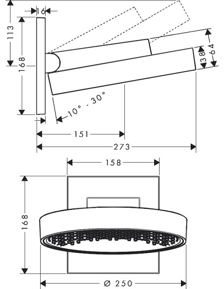 Hansgrohe augšējā duša Rainfinity 26226000