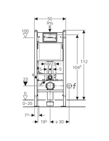 Geberit iebūvējams wc poda rāmis UP100...