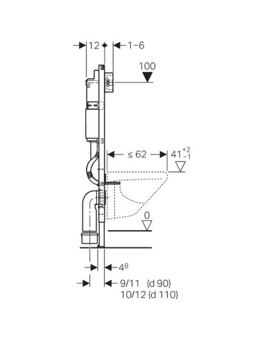 Geberit iebūvējams wc poda rāmis UP100...