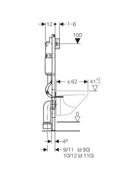Geberit iebūvējams wc poda rāmis UP100 111.153.00.1