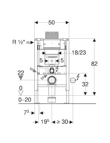 Geberit iebūvējams wc poda rāmis Omega 12...