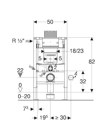 Geberit iebūvējams wc poda rāmis Omega 12 111.003.00.1