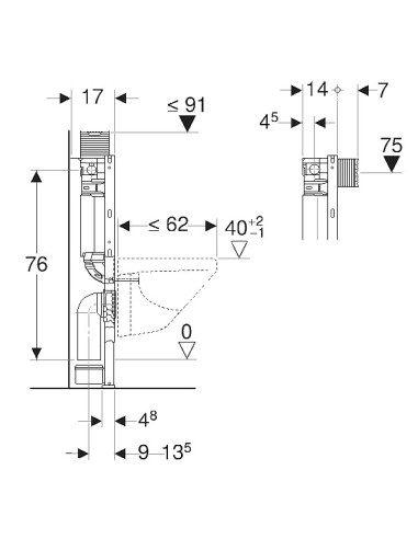 Geberit iebūvējams wc poda rāmis Omega 12...