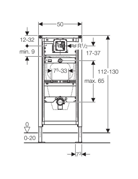 Geberit iebūvējams pisuāra rāmis Duofix 111.616.00.1