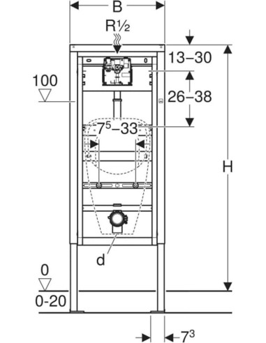 Geberit iebūvējams pisuāra rāmis Duofix...