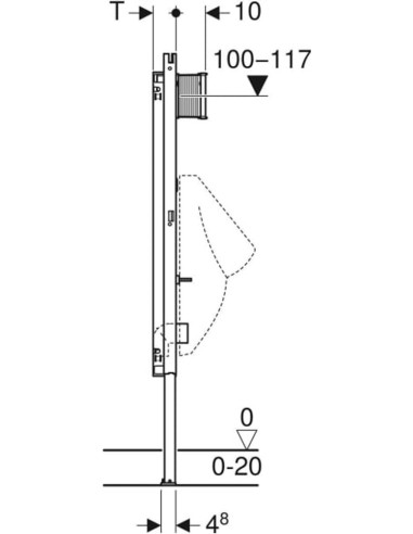 Geberit iebūvējams pisuāra rāmis Duofix...