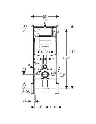 Geberit iebūvējams wc poda rāmis Duofix UP320...
