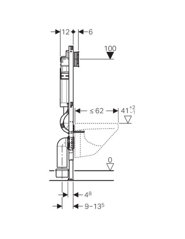 Geberit iebūvējams wc poda rāmis Duofix UP320...