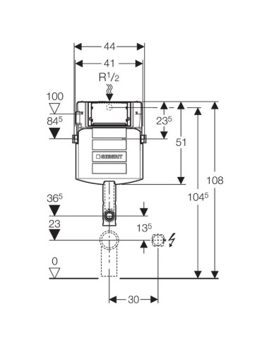 Geberit iebūvējamā skalojamā kaste Sigma 12...