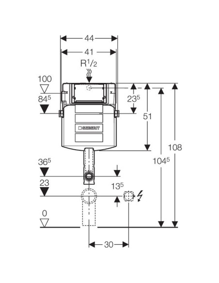 Geberit iebūvējamā skalojamā kaste Sigma 12 UP320 109.300.00.5