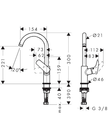 Hansgrohe izlietnes jaucējkrāns Logis 71131000