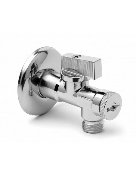 Stūra pieslēgventīlis 1/2"x1/2" ar filtru, hromēts, Mac Anticalc ARCO