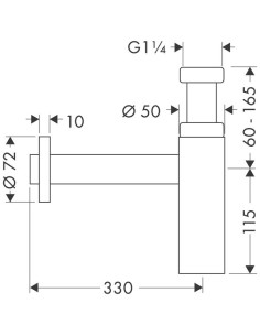Sifons Flowstar S 11/4", hroms 2