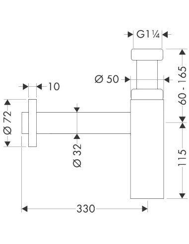 Flowstar S dizaina sifons, matēts melns