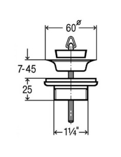 UNI-ventīlis 11/4"x55, hroms 2