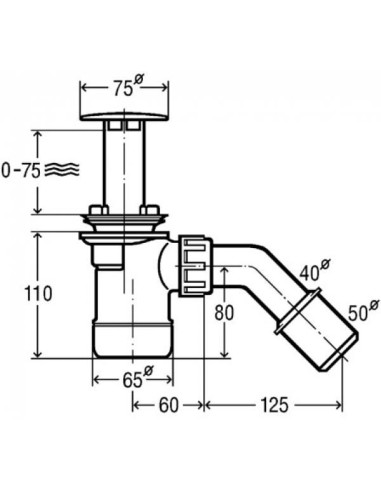 Dušas sifons Duoplex ar hromētu pārplūdi...