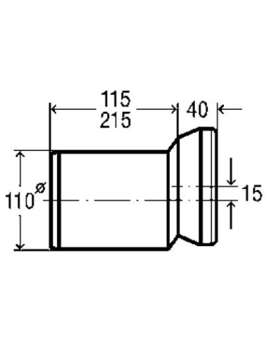 WC pieslēggabals ar ekscentra uzmavu Ø110mm,...