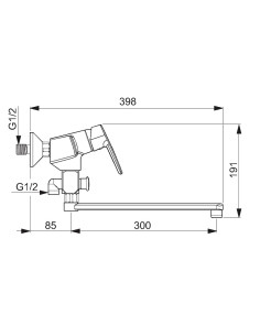 SAGA vannas maisītājs ar snīpi, hroms 2