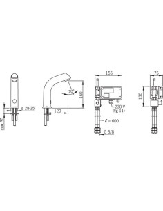 Oras Electra 6204 bezkontakta izlietnes jaucējkrāns, 230V... 2