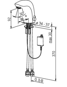 Oras Electra 6150F bezkontakta izlietnes jaucējkrāns, 6V... 2