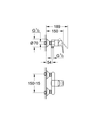 BauLoop dušas maisītājs, hroms